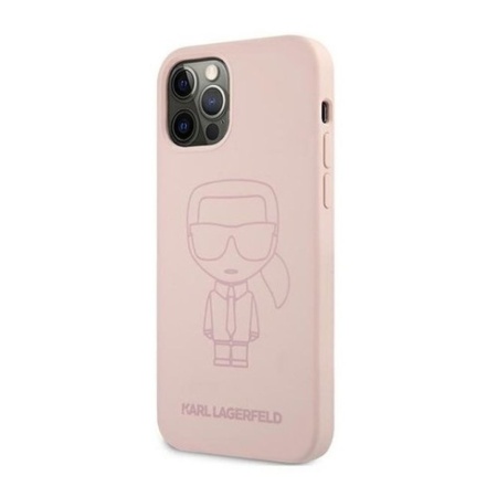 Чехол Lagerfeld для iPhone 12 Pro Max Liquid Silicone Ikonik outlines. Цвет: розовый