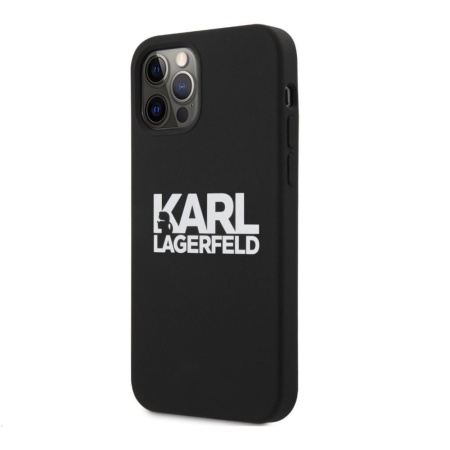 Чехол Lagerfeld для iPhone 12/12 Pro Liquid Silicone Choupette. Цвет: чёрный