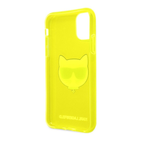 Чехол Lagerfeld для iPhone 11 TPU FLUO Choupette Transp. Цвет: жёлтый