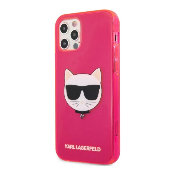 Чехол Lagerfeld для iPhone 12 Pro Max TPU FLUO Choupette Transp. Цвет: розовый