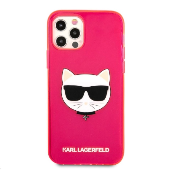 Чехол Lagerfeld для iPhone 12 Pro Max TPU FLUO Choupette Transp. Цвет: розовый