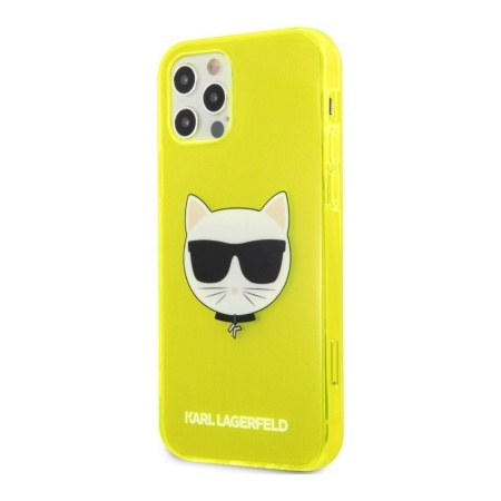 Чехол Lagerfeld для iPhone 12/12 Pro TPU FLUO Choupette Transp. Цвет: жёлтый