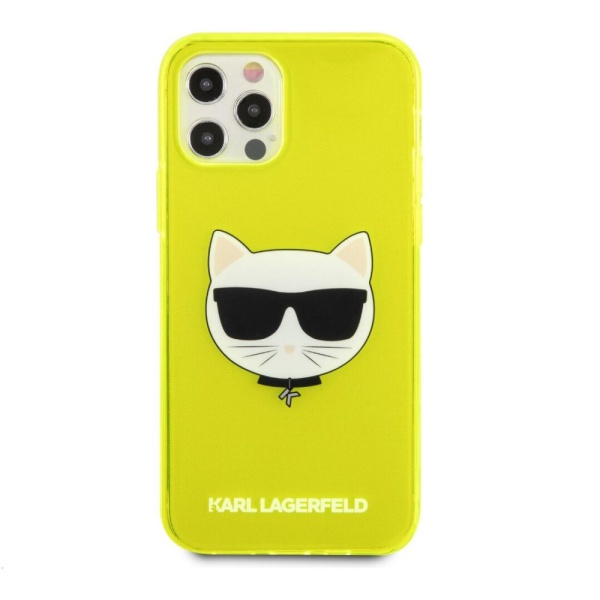 Чехол Lagerfeld для iPhone 12/12 Pro TPU FLUO Choupette Transp. Цвет: жёлтый