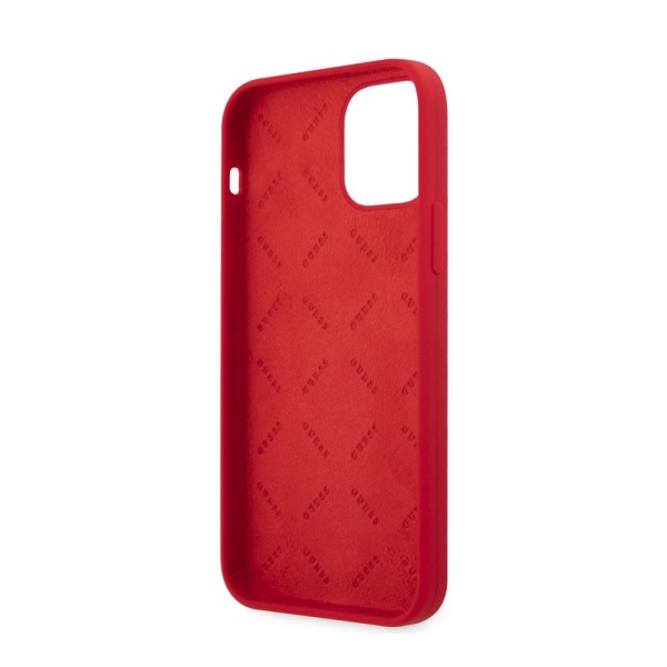 Чехол Guess Peony для iPhone 12 Pro Max, силиконовый. Цвет: красный