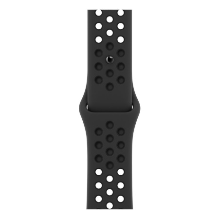 Спортивный ремешок Nike для Apple Watch 45мм. Цвет: "Антрацитовый/чёрный"