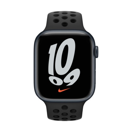 Спортивный ремешок Nike для Apple Watch 45мм. Цвет: "Антрацитовый/чёрный"
