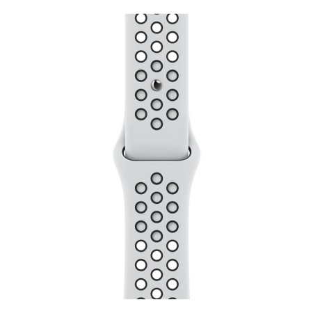 Спортивный ремешок Nike для Apple Watch 41мм, размер R. Цвет: "Чистая платина/чёрный"