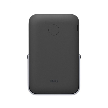 Портативный аккумулятор Uniq HOVEO 5000mAh, Wireless, USB-C, PD 20W с подставкой Цвет: серый