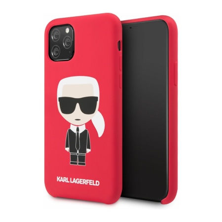 Чехол Lagerfeld для iPhone 11 Liquid Silicone Iconic Karl Hard. Цвет: красный