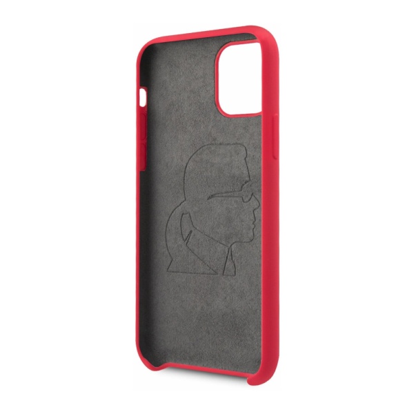 Чехол Lagerfeld для iPhone 11 Liquid Silicone Iconic Karl Hard. Цвет: красный