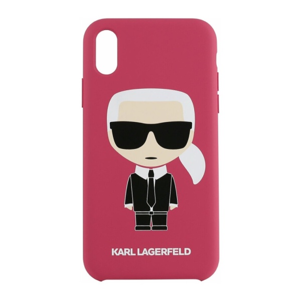 Чехол Lagerfeld для iPhone X/XS Liquid silicone Iconic Karl Hard. Цвет: красный