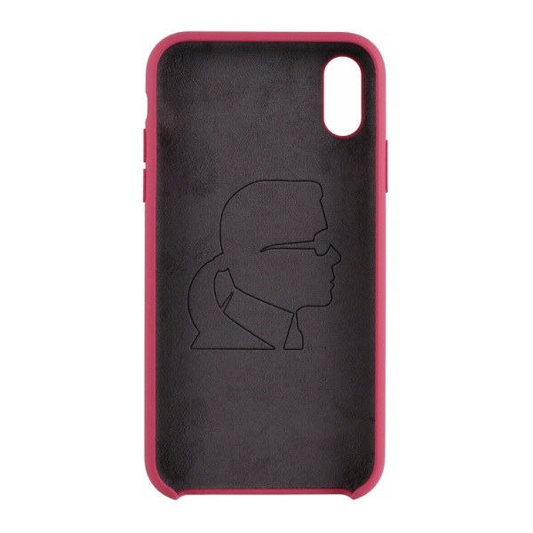 Чехол Lagerfeld для iPhone X/XS Liquid silicone Iconic Karl Hard. Цвет: красный