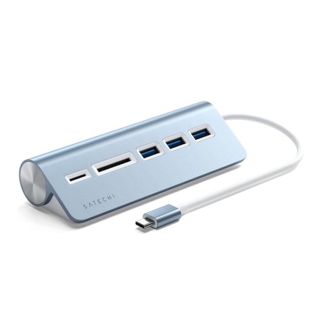 USB-хаб Satechi Type-C Aluminium USB Hub & Micro/SD Card Reader w/Cable. Цвет: синий