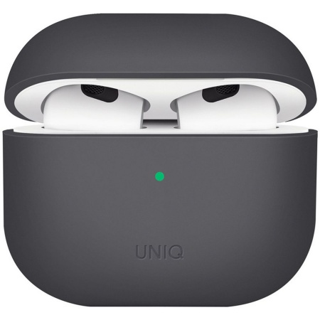 Чехол UNIQ Lino для AirPods 3, силикон. Цвет: серый