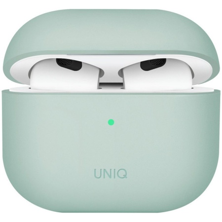 Чехол UNIQ Lino для AirPods 3, силикон. Цвет: зелёный