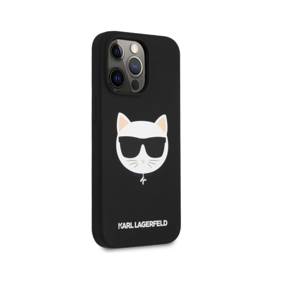 Чехол Lagerfeld для iPhone 13 Pro Max Liquid silicone Choupette Hard. Цвет: чёрный