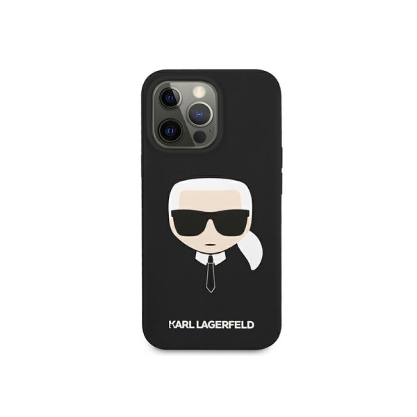 Чехол Lagerfeld для iPhone 13 Pro Liquid silicone Karl's Head. Цвет: чёрный