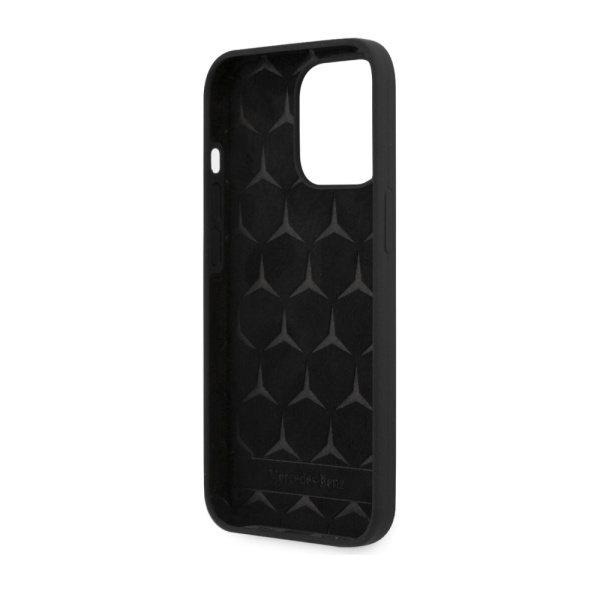 Чехол Mercedes для iPhone 13 Pro Liquid silicone Stars Hard. Цвет: чёрный