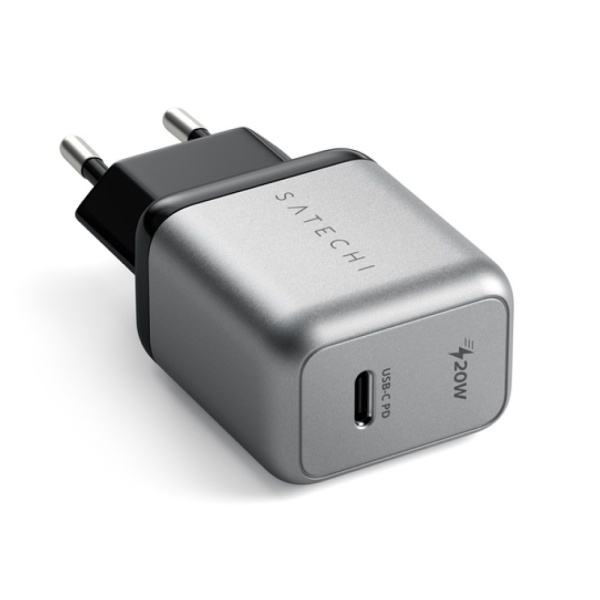 Сетевое зарядное устройство Satechi Wall Charger 20W, USB-C PD. Цвет: "Серый космос"