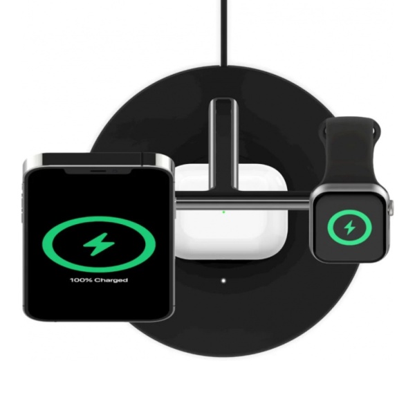 Беспроводное з/у Belkin 3-in-1 Wireless Magsafe Charger. Цвет: чёрный