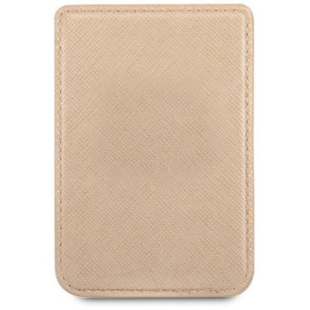 Магнитный бумажник Guess Wallet Cardslot Magsafe Saffiano Script logo. Цвет: золотой