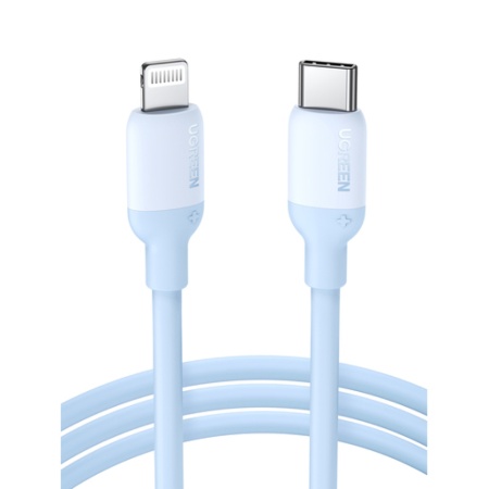 Кабель UGREEN US387 Type-C - Lightning MFI, Silicon Cable, 1 м. Цвет: тёмно-синий