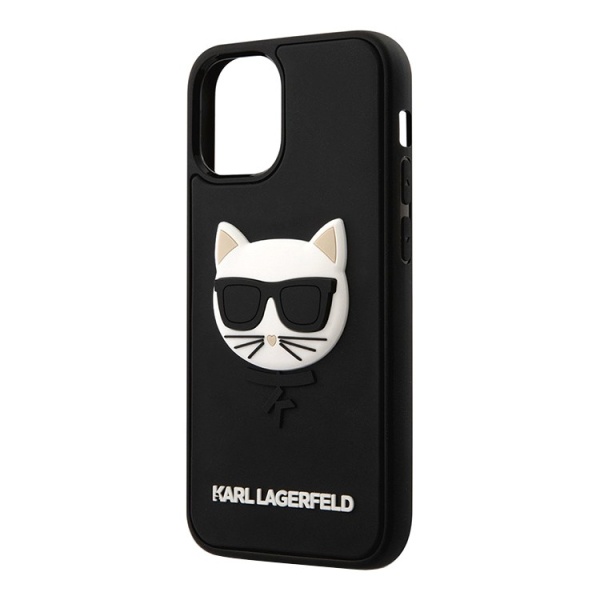 Чехол Lagerfeld для iPhone 12/12 Pro 3D Rubber Choupette's head. Цвет: чёрный