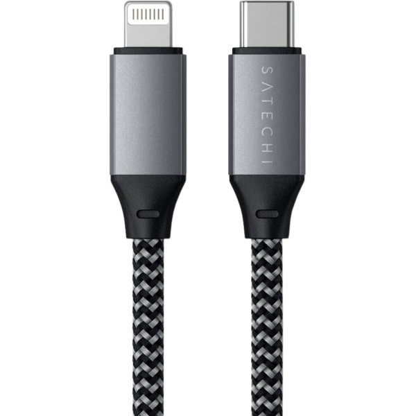 Кабель Satechi MFI USB-C — Lightning 0.25м. Цвет: "Серый космос"