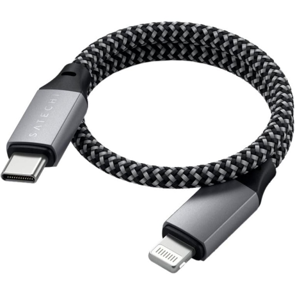 Кабель Satechi MFI USB-C — Lightning 0.25м. Цвет: "Серый космос"