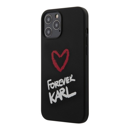 Чехол Lagerfeld для iPhone 12/12 Pro Liquid silicone Forever Karl. Цвет: чёрный