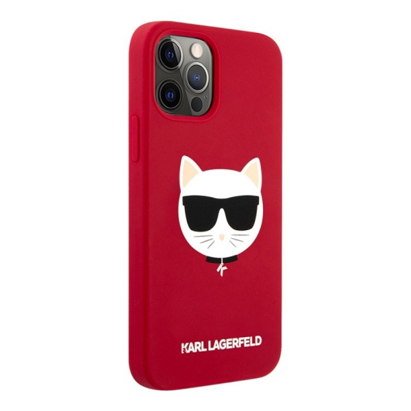 Чехол Lagerfeld для iPhone 12 Pro Max Liquid Silicone Choupette. Цвет: красный