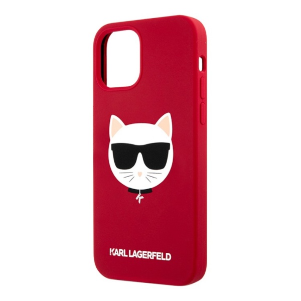 Чехол Lagerfeld для iPhone 12 Pro Max Liquid Silicone Choupette. Цвет: красный