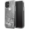 Чехол Guess для iPhone 11 Liquid Glitter Hard Hearts. Цвет: серебристый