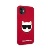Чехол Lagerfeld для iPhone 11 Liquid Silicone Choupette. Цвет: красный