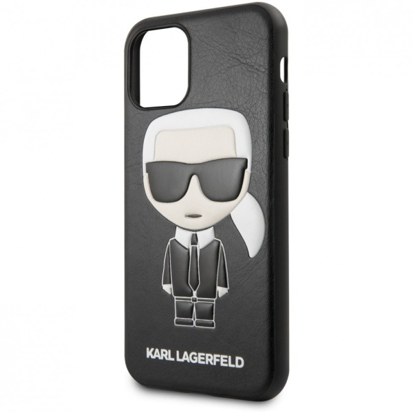 Чехол Lagerfeld для iPhone 11 Pro Max PU Leather Iconik Karl Hard. Цвет: черный