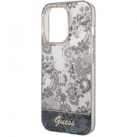 Чехол Guess для iPhone 14 Pro PC/TPU Toile de Jouy w Electroplated camera Hard. Цвет: серый