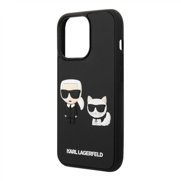 Чехол Lagerfeld для iPhone 14 Pro 3D Rubber Karl & Choupette Hard. Цвет: чёрный