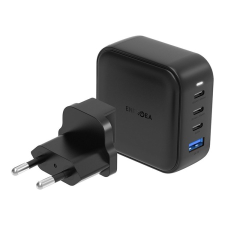 Адаптер питания EnergEA Travelite Gan100 3USB-C/1USB-A, PD/PPS/QC3.0, 100W. Цвет: чёрный