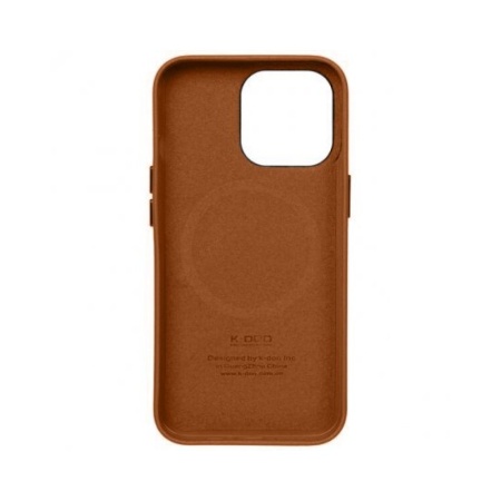 Чехол K-DOO Noble Collection Magsafe для iPhone 13, кожа. Цвет: коричневый