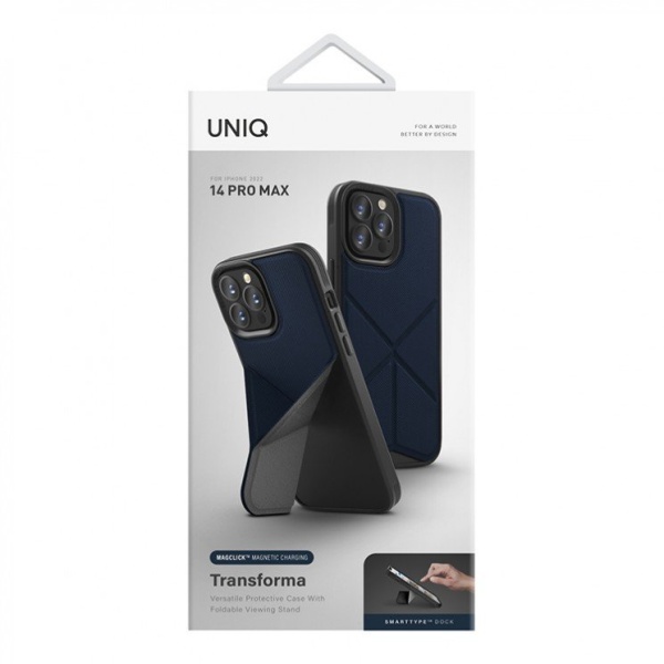 Чехол Uniq Transforma с MagSafe для iPhone 14 Pro. Цвет: синий