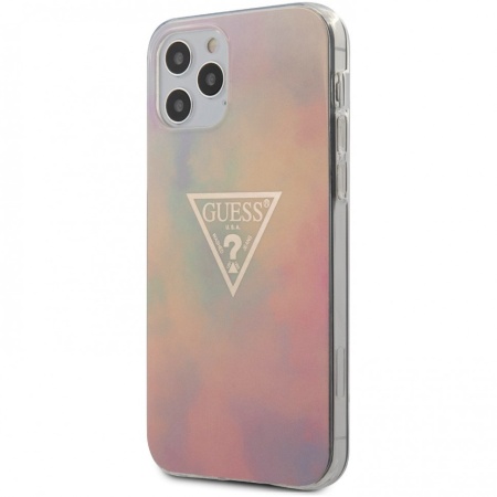 Чехол Guess для iPhone 12 Pro Max PC/TPU TIE & DYE Hard. Цвет: розовый