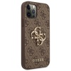 Чехол Guess для iPhone 12/12 Pro PU 4G Big metal logo Hard. Цвет: коричневый