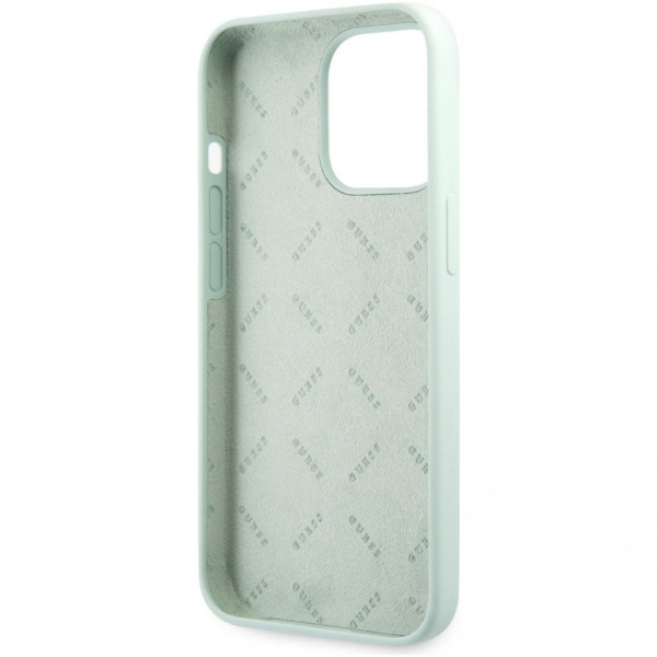 Чехол Guess для iPhone 13 Liquid silicone 4G Big logo Hard. Цвет: синий