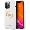 Чехол Guess для iPhone 13 Liquid silicone 4G Big logo Hard. Цвет: белый