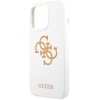 Чехол Guess для iPhone 13 Liquid silicone 4G Big logo Hard. Цвет: белый