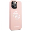 Чехол Guess для iPhone 13 Liquid silicone 4G Small metal logo Hard. Цвет: розовый