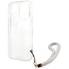 Чехол Guess для iPhone 13 Pro Max PC/TPU Flower pattern Hard + Hand cord. Цвет: фиолетовый