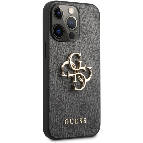 Чехол Guess для iPhone 13 Pro Max PU 4G Big metal logo Hard. Цвет: серый