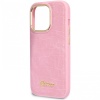 Чехол Guess для iPhone 14 Pro Max PC/TPU Translucent Electoplated camera Hard+hand St. Цвет: розовый
