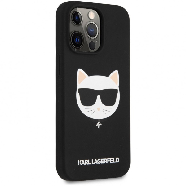 Чехол Lagerfeld для iPhone 13 Pro Max Liquid silicone Choupette Hard (MagSafe). Цвет: чёрный